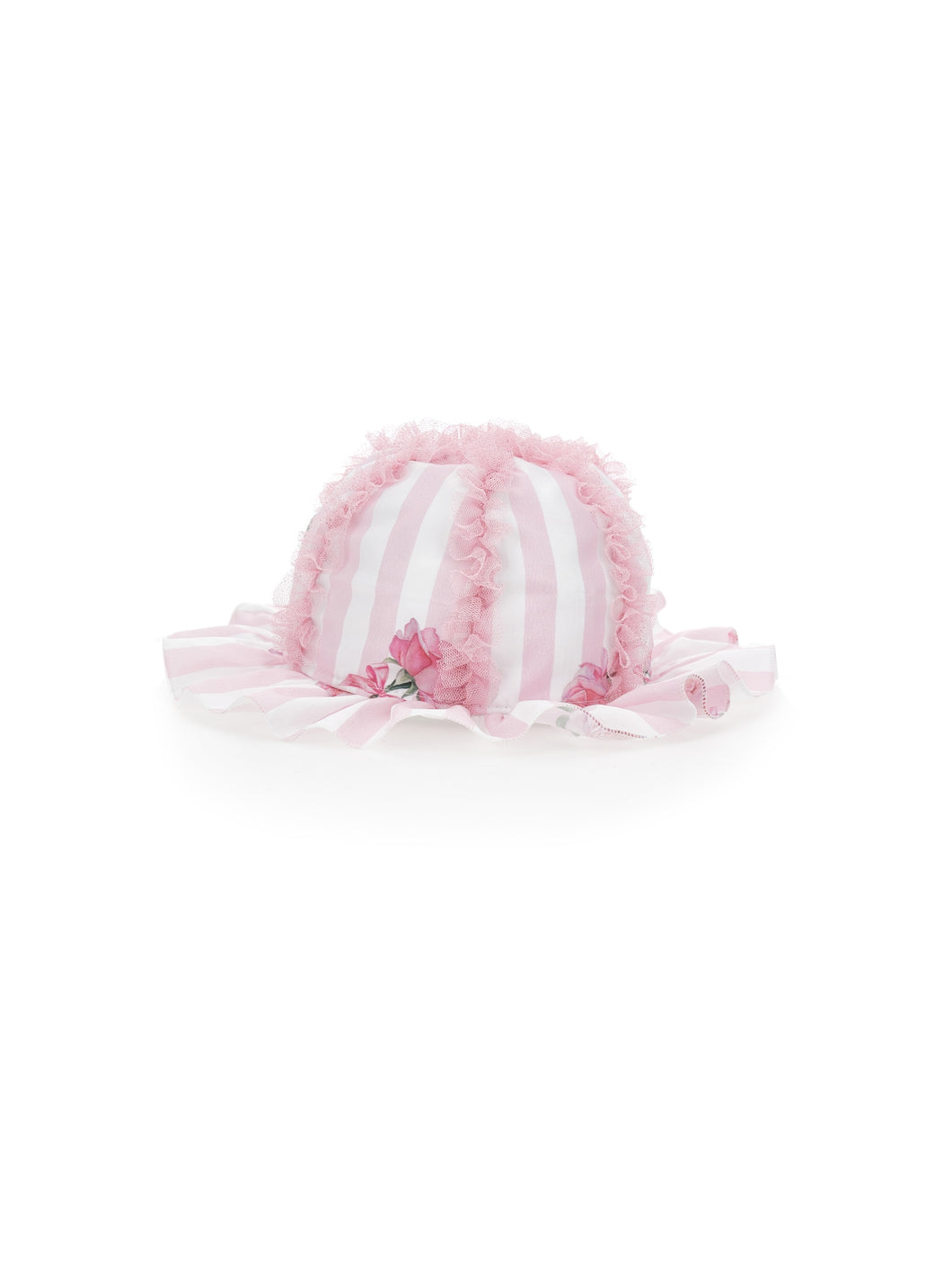 Striped and rose satin hat