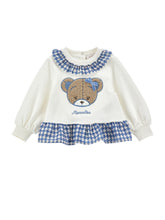 Load image into Gallery viewer, Teddy sweatshirt with gingham frill
