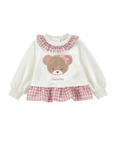 Load image into Gallery viewer, Teddy sweatshirt with gingham frill
