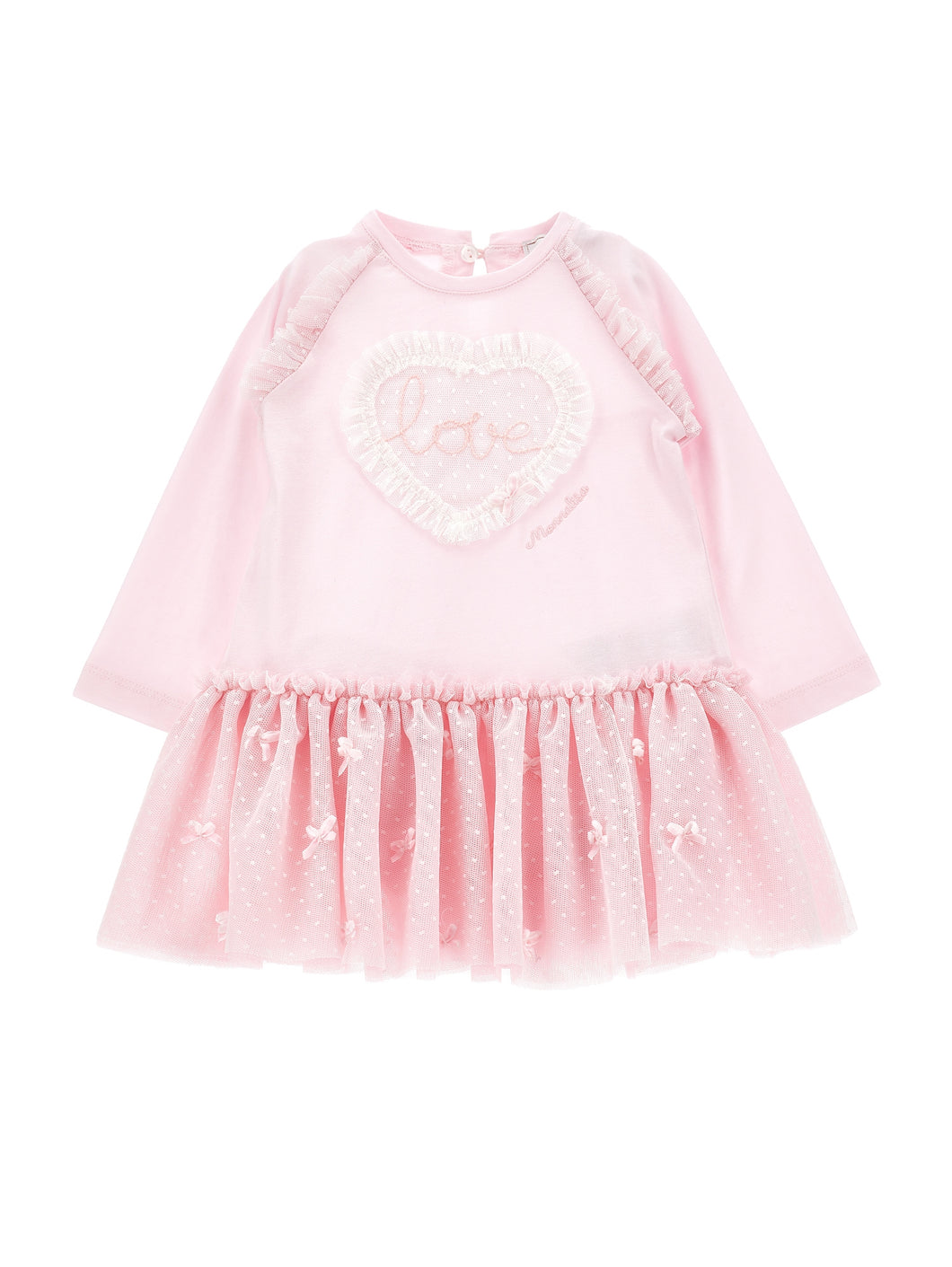 Tulle dress with heart ruffles