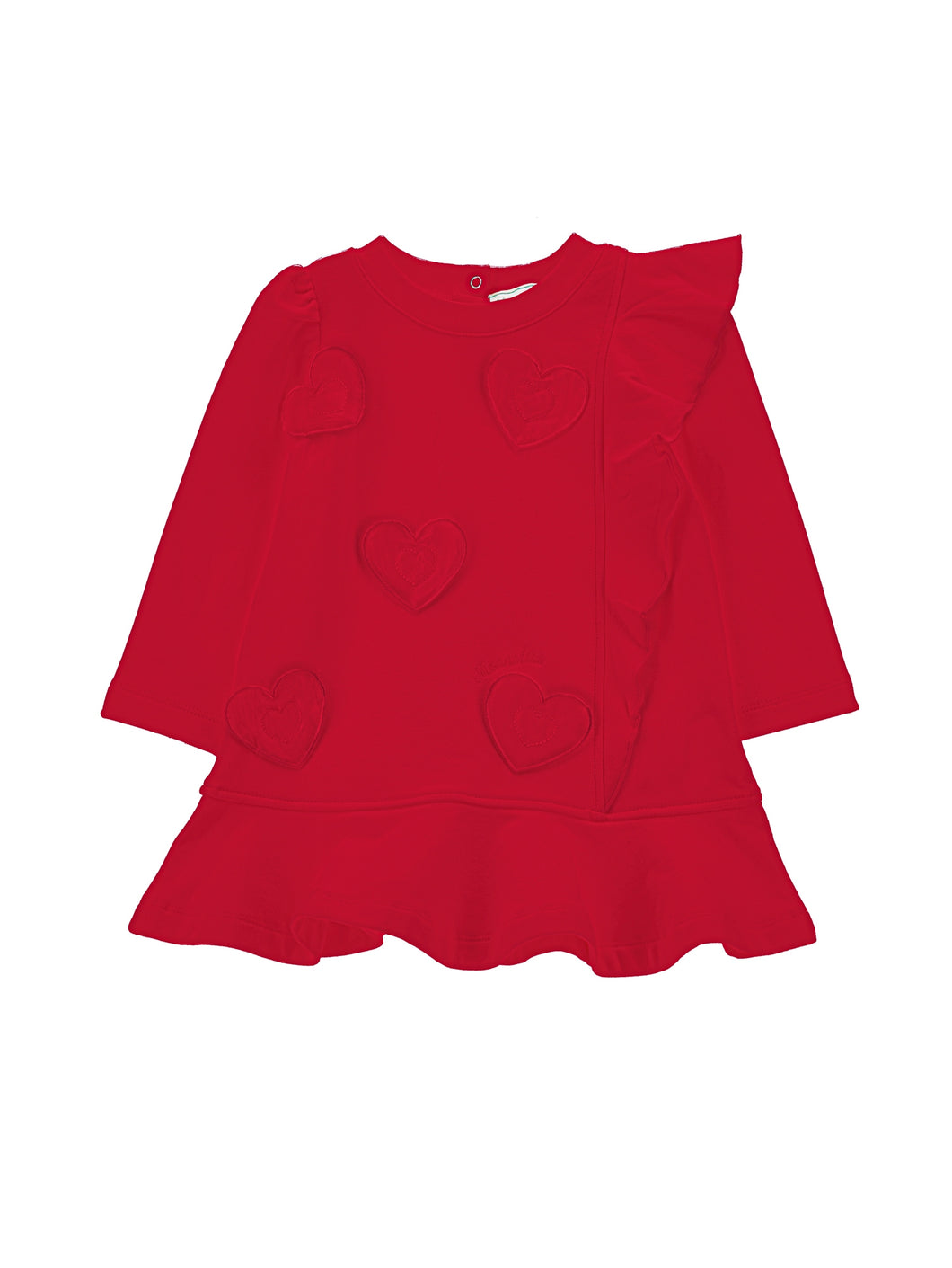 Hearts ruffled sweatshirt dress