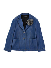Load image into Gallery viewer, Denim jacket with flower applique
