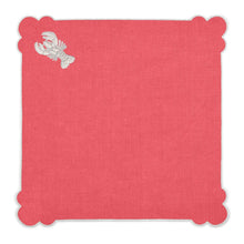 Load image into Gallery viewer, Seferî Embroidered Napkin - Under the Sea - Coral - Set of 4
