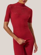 Load image into Gallery viewer, Rose Net Top Short Sleeves
