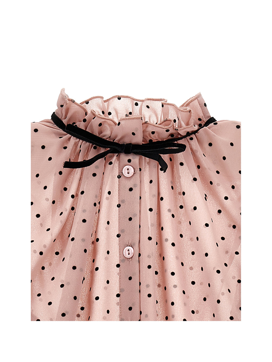 Polka dot blouse with ruff