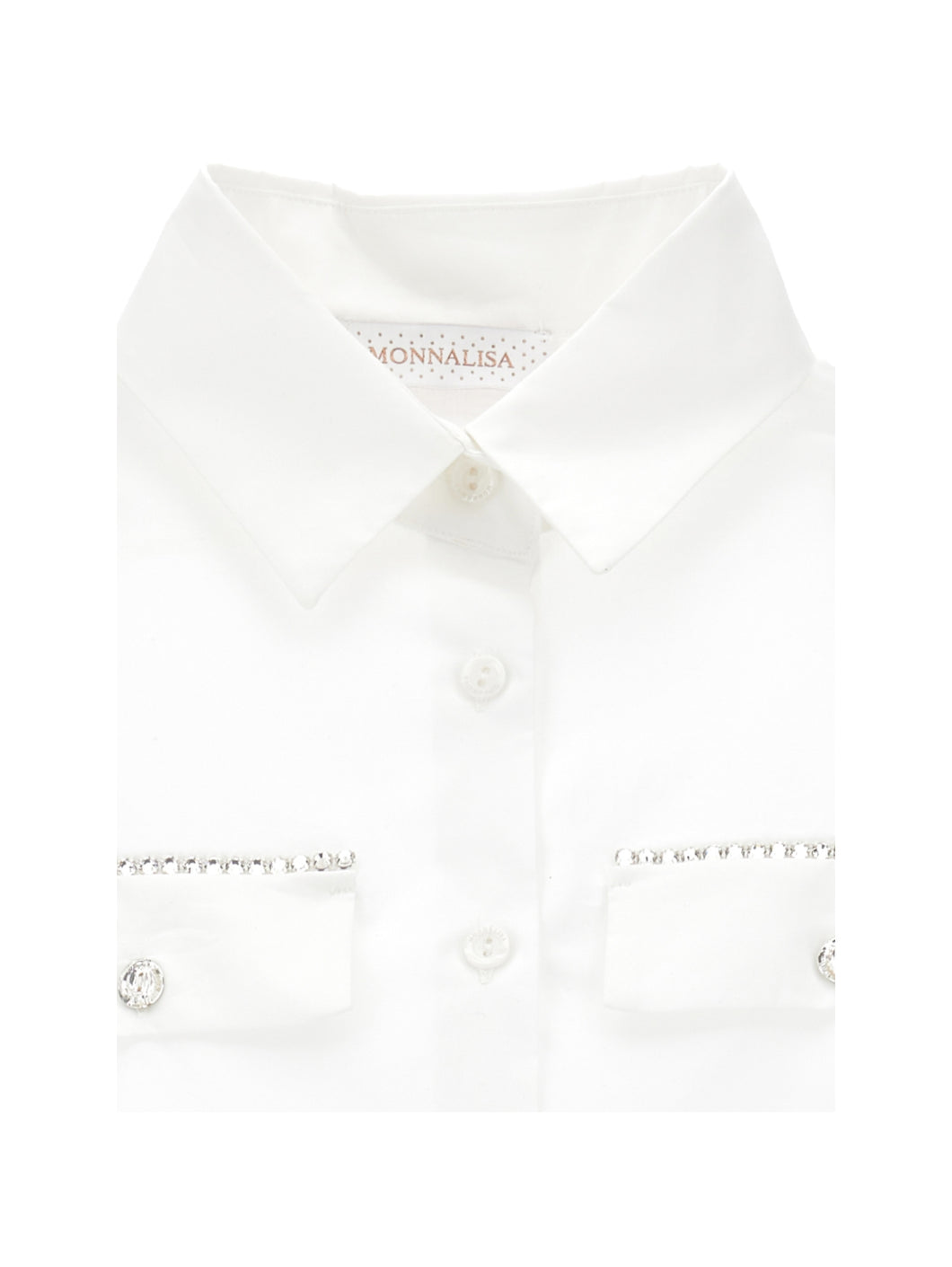 Shirt with rhinestone flaps