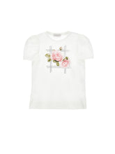 Load image into Gallery viewer, Monnalisa Rhinestone Rose T-shirt
