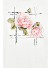 Load image into Gallery viewer, Monnalisa Rhinestone Rose T-shirt
