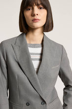 Load image into Gallery viewer, Double-breasted two-way stretch wool blazer
