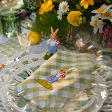 Load image into Gallery viewer, Seferî Plaid Napkin - Bunny Family - Set of 4
