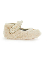 Load image into Gallery viewer, Fur ballerinas with button
