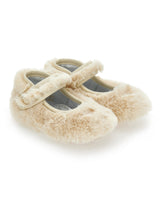 Load image into Gallery viewer, Fur ballerinas with button
