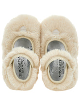Load image into Gallery viewer, Fur ballerinas with button

