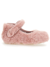 Load image into Gallery viewer, Fur ballerinas with button

