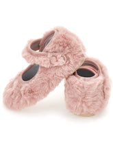 Load image into Gallery viewer, Fur ballerinas with button

