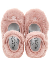 Load image into Gallery viewer, Fur ballerinas with button
