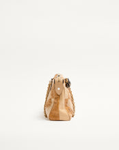 Load image into Gallery viewer, Panthea Medium Shoulder Bag In Ostrich And Nappa Leather With A Chevron Pattern

