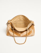 Load image into Gallery viewer, Panthea Medium Shoulder Bag In Ostrich And Nappa Leather With A Chevron Pattern
