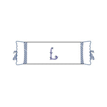 Load image into Gallery viewer, Seferî Flower Garden Bolster Cushion Cover with Monogram Embroidery - Blue
