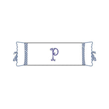 Load image into Gallery viewer, Seferî Flower Garden Bolster Cushion Cover with Monogram Embroidery - Blue
