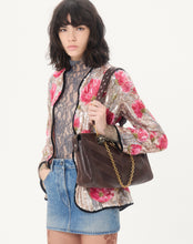 Load image into Gallery viewer, Panthea Medium Shoulder Bag In Suede And Nappa With Chevron Motif
