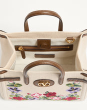 Load image into Gallery viewer, Antibes Small Embroidered Linen Shopping Bag
