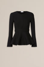 Load image into Gallery viewer, CREPE KNIT RUFFLE JACKET - BLACK
