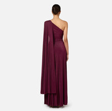 Load image into Gallery viewer, One-shoulder red carpet dress in pleated lurex jersey
