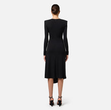 Load image into Gallery viewer, Midi dress in draped jersey with necklace
