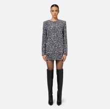 Load image into Gallery viewer, Sequin-embroidered chenille boxy mini-dress
