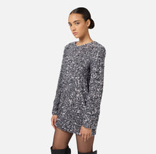 Load image into Gallery viewer, Sequin-embroidered chenille boxy mini-dress
