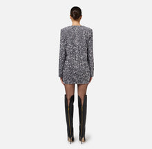 Load image into Gallery viewer, Sequin-embroidered chenille boxy mini-dress
