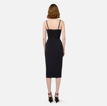 Load image into Gallery viewer, Midi dress with tulle and crêpe bustier top
