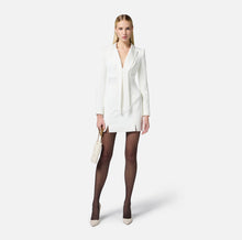 Load image into Gallery viewer, Crêpe tuxedo mini-dress with satin lapels
