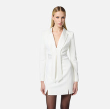 Load image into Gallery viewer, Crêpe tuxedo mini-dress with satin lapels
