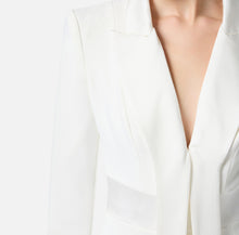 Load image into Gallery viewer, Crêpe tuxedo mini-dress with satin lapels
