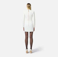 Load image into Gallery viewer, Crêpe tuxedo mini-dress with satin lapels
