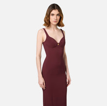 Load image into Gallery viewer, Midi dress in stretch crêpe fabric with cup cut
