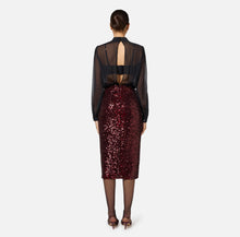 Load image into Gallery viewer, Sequin-embroidered georgette midi dress
