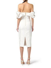 Load image into Gallery viewer, Dress in duchess satin with 3D neckline
