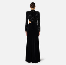 Load image into Gallery viewer, Sequin-embroidered chenille red carpet dress with cut-out
