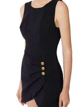 Load image into Gallery viewer, Mini dress in crêpe fabric with jewel buttons
