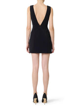 Load image into Gallery viewer, Mini dress in crêpe fabric with jewel buttons
