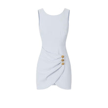 Load image into Gallery viewer, Mini dress in crêpe fabric with jewel buttons

