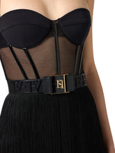 Load image into Gallery viewer, Tulle mini dress with fringes
