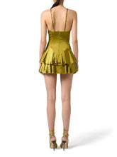 Load image into Gallery viewer, Mini dress in satin fabric with jewel details
