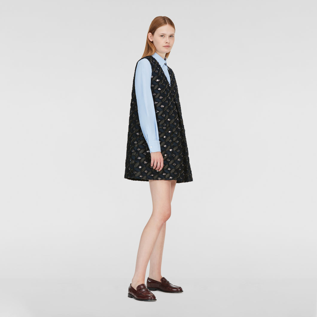 Jacquard dress with lurex