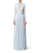 Load image into Gallery viewer, Red Carpet dress in cupro jersey fabric with drapes
