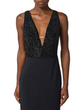 Load image into Gallery viewer, Red Carpet dress in georgette and crêpe fabrics with crystals
