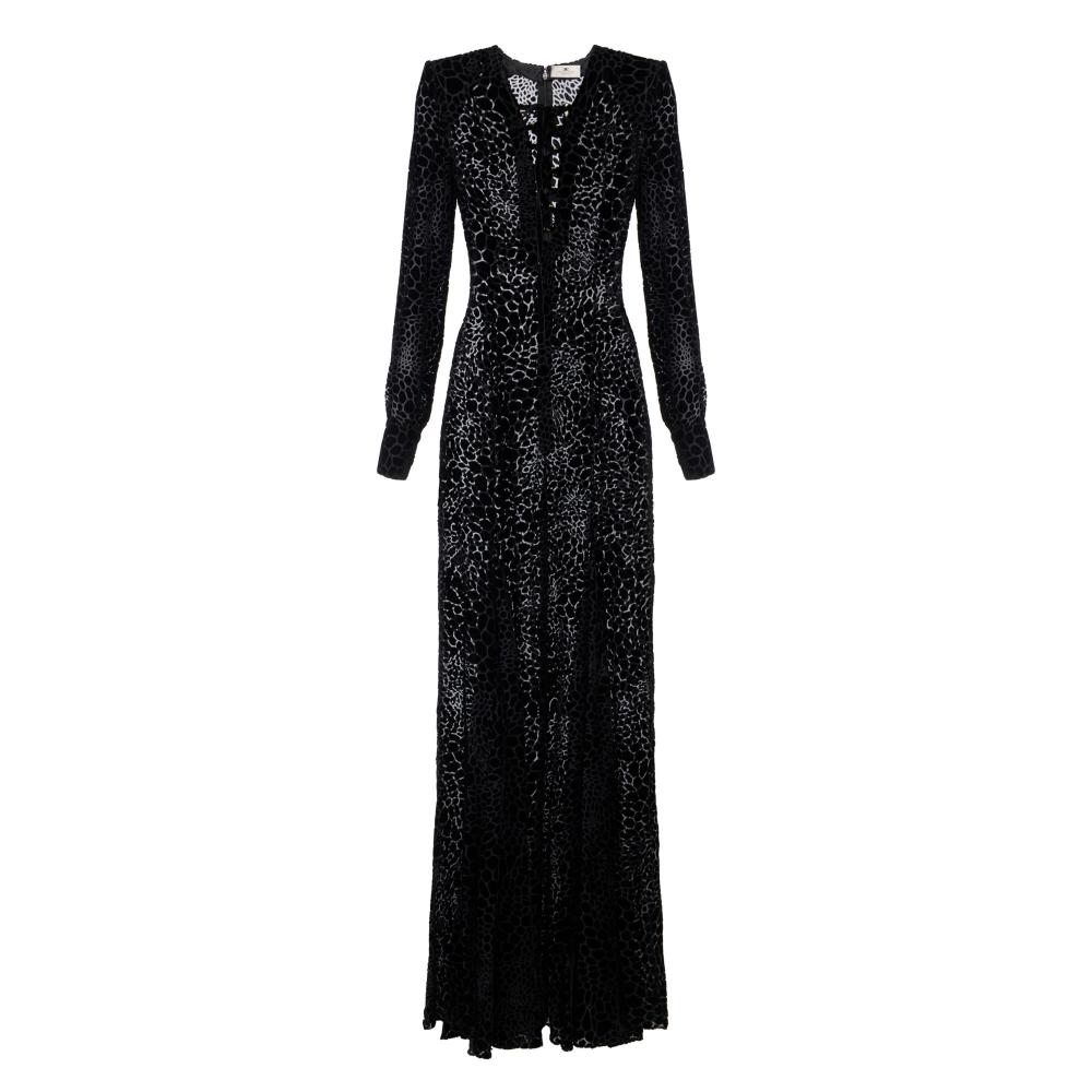 Red Carpet dress in burnout velvet